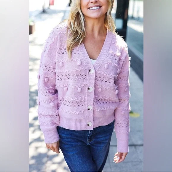 Pink Knit Cardigan Sweater
NWT Pastry Pink Cardigan - Picture 1 of 7